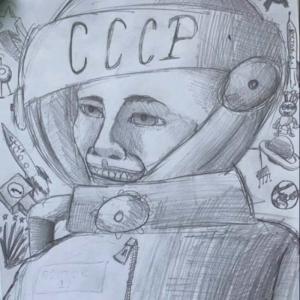 Детские рисунки ко дню запуска первого человека в космос