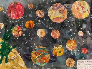 Детские рисунки ко дню запуска первого человека в космос